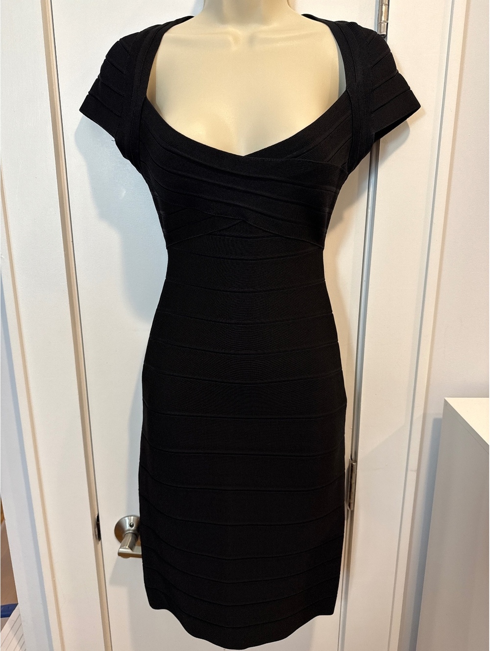Hervé Léger Black Bandage Bodycon Dress Size Regular 6
